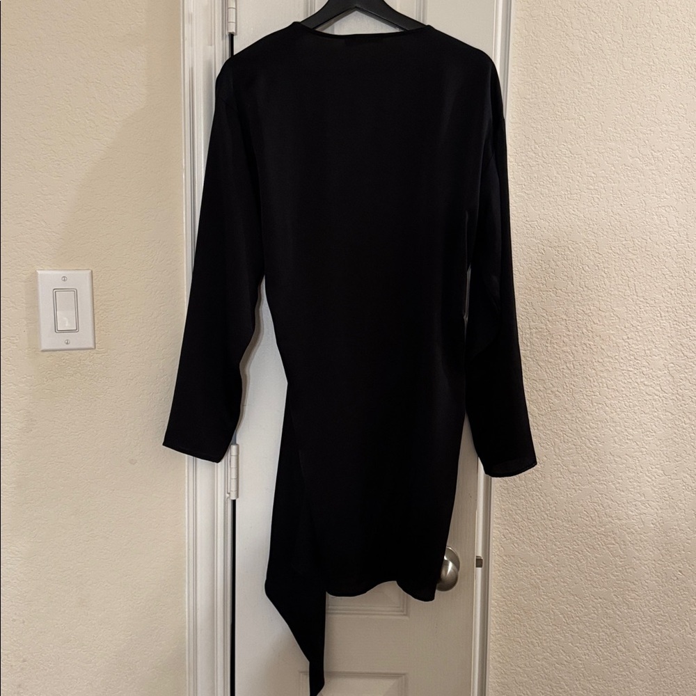 Boohoo Satin Wrap Shirt Style Dress - Picture 7 of 8